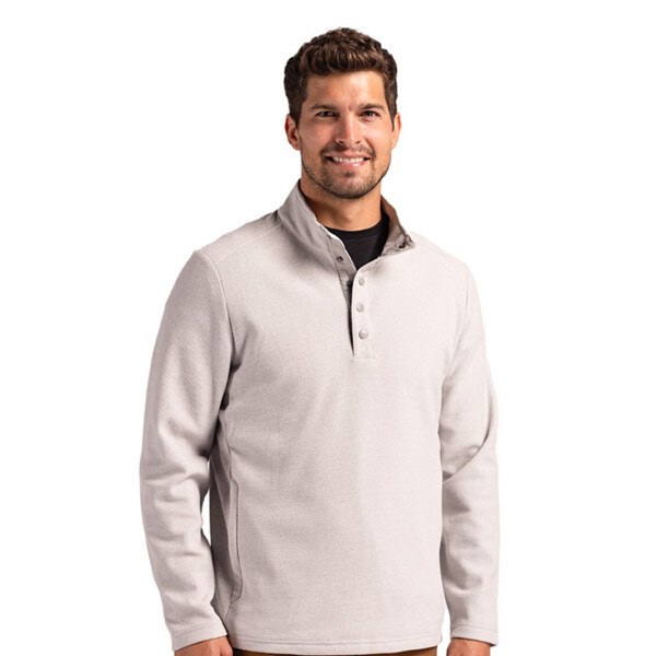 Cutter & Buck Hunts Point Eco Textured Fleece Recycled Mens Snap Pullover Thumbnail
