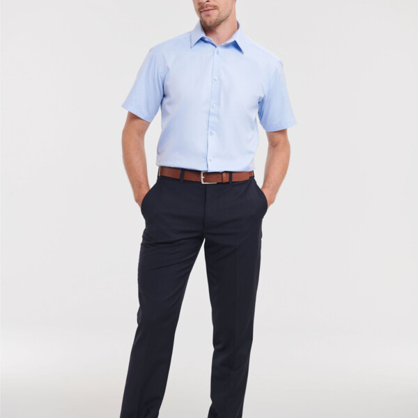 Men's Short Sleeve Tailored Herringbone Shirt Thumbnail