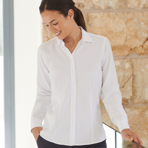 Henbury Ladies Long Sleeve Wicking Shirt Thumbnail