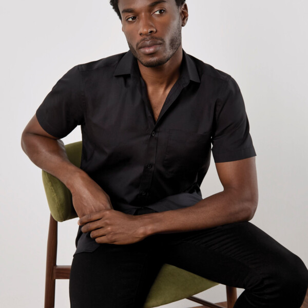 Tailored Fit Short Sleeve Poplin Shirt Thumbnail