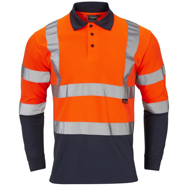 Hi Vis Two Tone Long Sleeve Polo Shirt Thumbnail