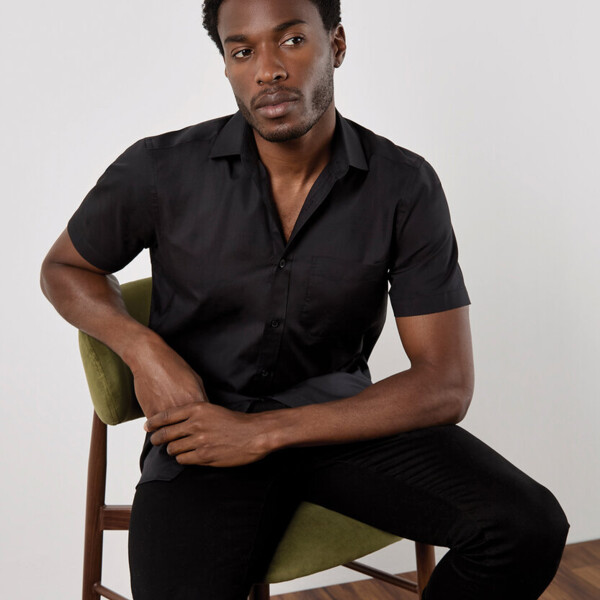 Poplin shirt short-sleeved (tailored fit) Thumbnail