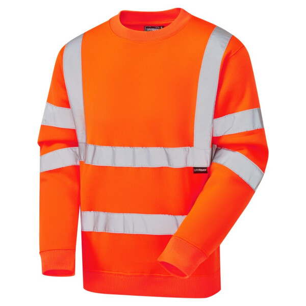 56881 Supertouch Hi Vis Orange Crew Neck Sweatshirt Thumbnail